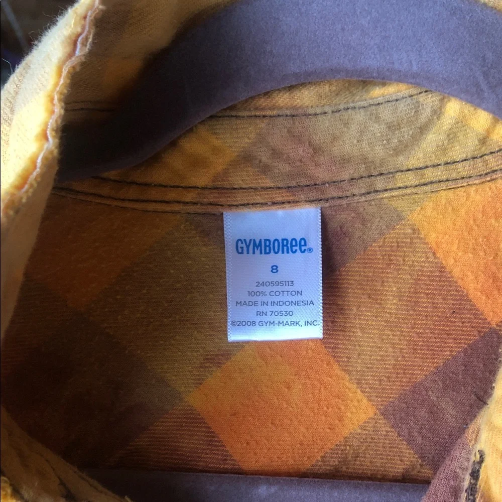Men's Plaid Button-Up Shirt Jacket in Yellow and Brown